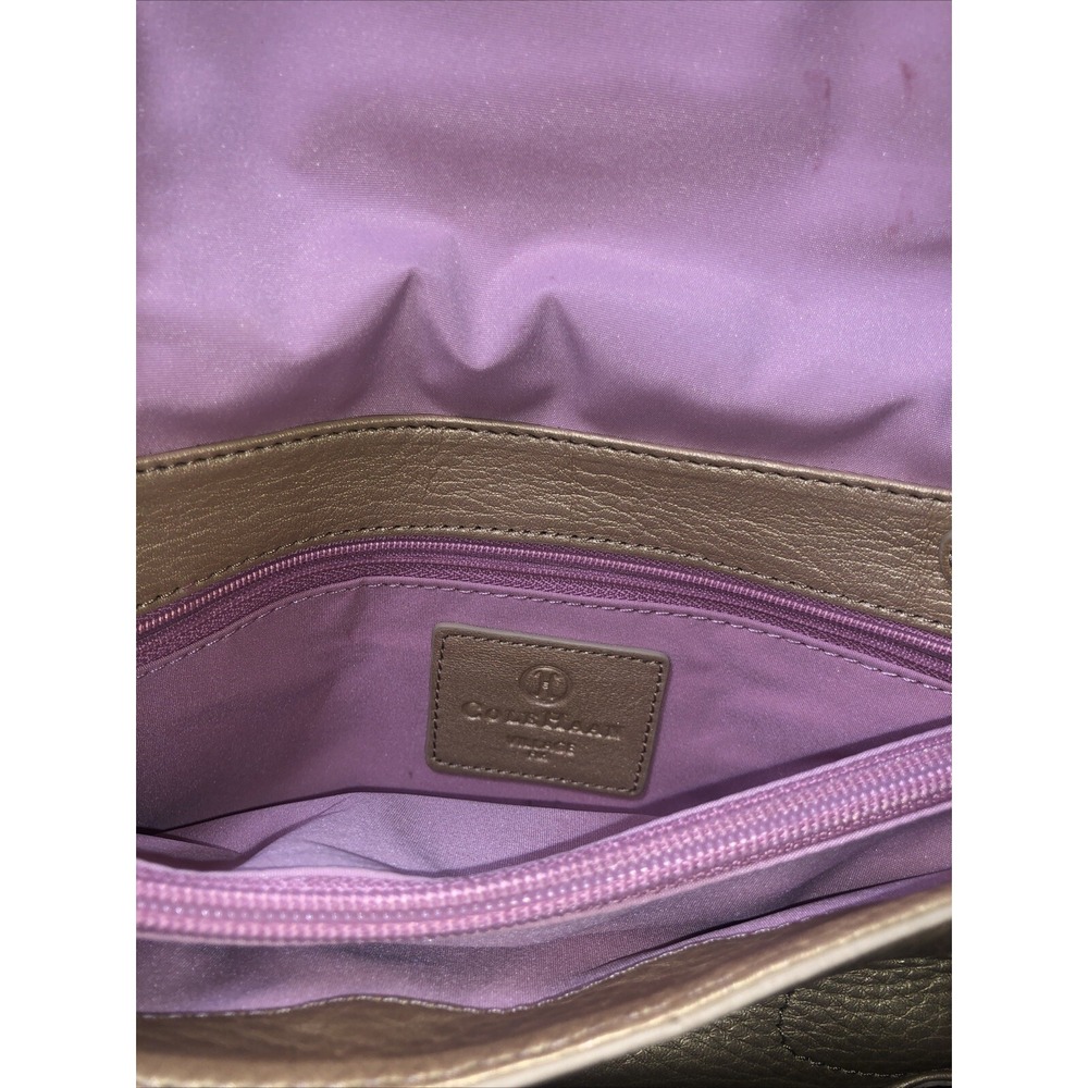 Cole Haan Village H05 Satchel Handbag Gold Pebble Leather - Picture 5 of 7
